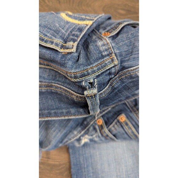 American Eagle Jeans Women's size 6 reg Hipster Blue Denim Distressed Y2K (639m) - Picture 6 of 6